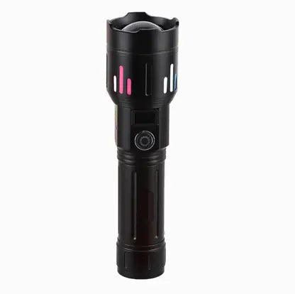 S988 (ZOOMABLE METAL TORCH)5 Modes Flashlight, Super Bright 150W Light Torch (Black, 18.2 cm, Rechargeable)