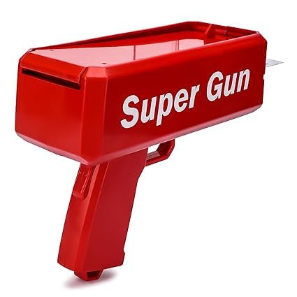 Money Gun Cash Cannon Toy with Prop Bills for Party Wedding Birthday Nightclub Automatic Money Dispenser Fun Toy for Adults Kids Events Spray Note Gun for Gifting Decoration Use