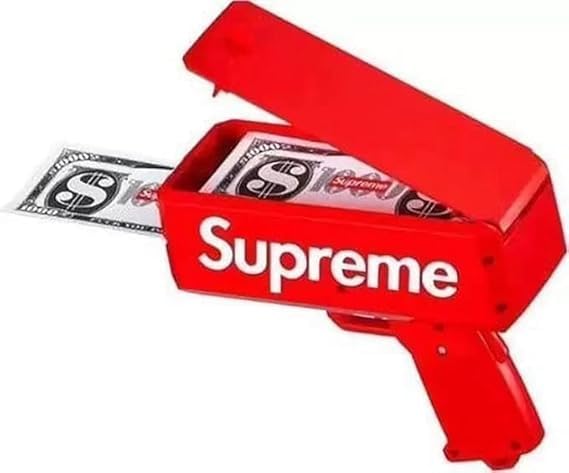 Money Gun Cash Cannon Toy with Prop Bills for Party Wedding Birthday Nightclub Automatic Money Dispenser Fun Toy for Adults Kids Events Spray Note Gun for Gifting Decoration Use