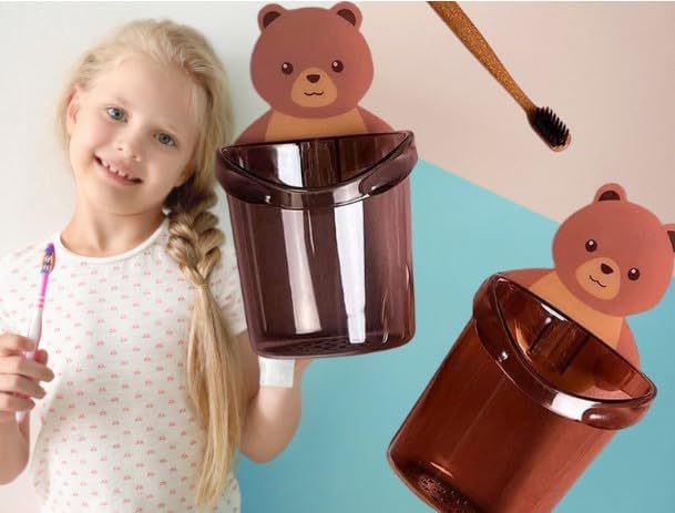 Toothbrush Holders for Bathroom Plastic Wall Mounted Self Adhesive Brush Holder, Toothpaste, Shaver, Razor & Makeup Brush Holder