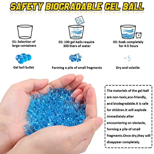 Water-Absorbent Gel Balls, 7-8mm, 6000 Pieces, Blue Hydrogel Bullets