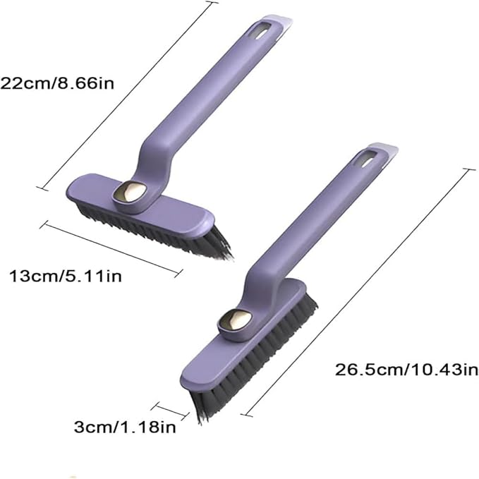 Multi-Function Rotating Crevice Cleaning Brush, Hard Bristle Crevice Gap, 360 Degree Rotating No Dead Corners Hard Bristle Gap Brush Tool for Bathroom & Kitchen & Tile Floors