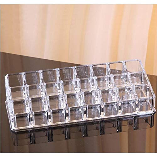 24 Compartment Luxurious Clear Acrylic Makeup Organiser || Lipstick Holder Case || Nail Paint, Brush Tray || Dressing Table Organizer