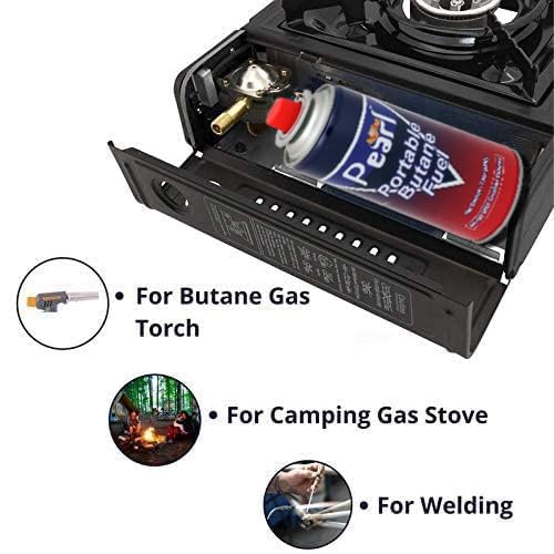 Pearl Portable Butane Fuel Gas Can | Gas Canister Flame Can for Camping Stove