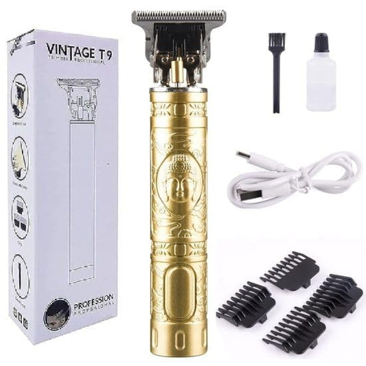 Vintage T9 Professional Hair Trimmer, Cordless Adjustable T-Blade, Rechargeable with 4 Guide Combs,180 Minutes Runtime, Style Hair Clipper Blade For Close Precise Cut Trimming & Shaving