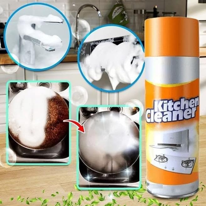 Multipurpose Bubble Foam Cleaner Kitchen Cleaner Spray Oil & Grease Stain Remover Chimney Cleaner Spray Bubble Cleaner All Purpose Foam Degreaser Spray