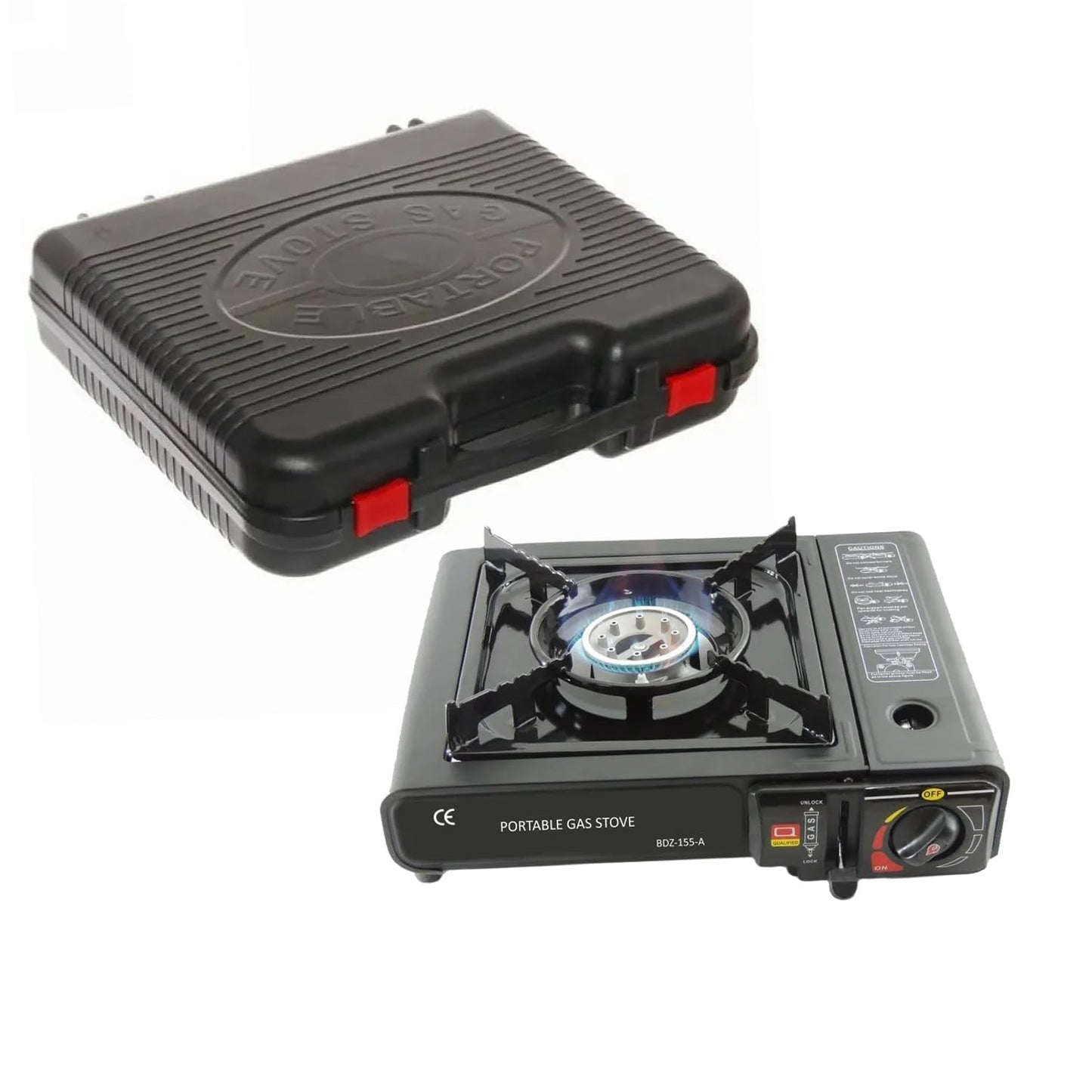 Suitcase Portable Gas Stove - 2-in-1 LPG & Butane connector