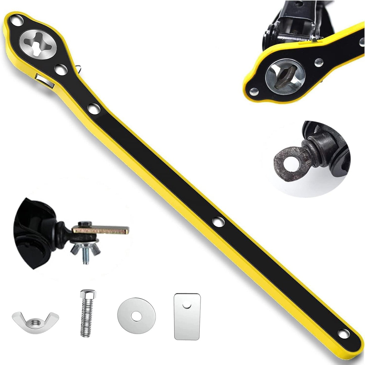 Universal Car Jack Ratchet Wrench|360 Forward and Reverse knob Labor-Saving Design|Scissor Jack Lift Speed Handle Tool|Jack Lug Handle Tool|Tire Wheel Jack Wrench