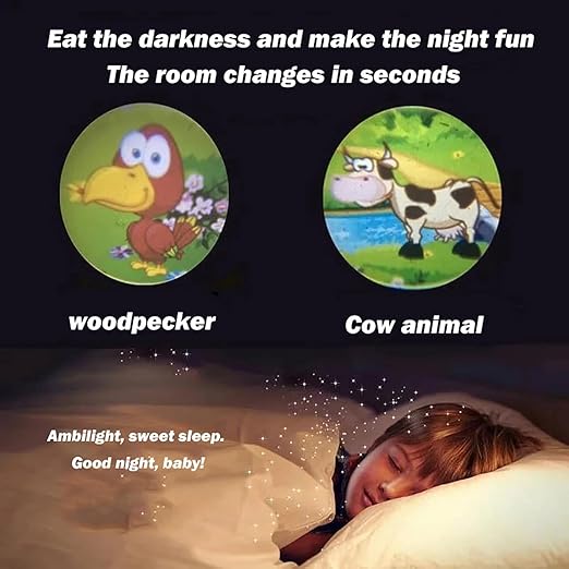 3 Slides 24 Patterns Mini Projector Torch Toy Slide Flashlight Projector Torch for Kids Lamp Education Learning Night Light Before Going to Bed