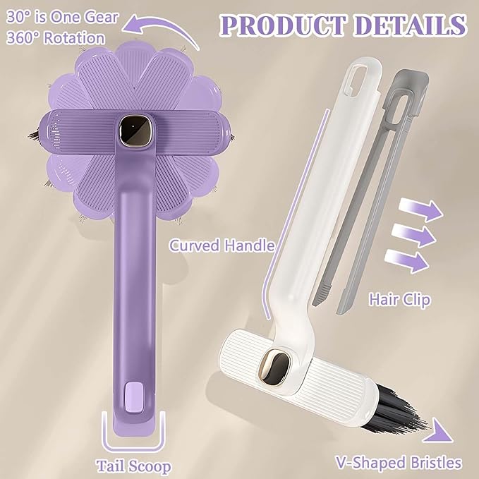 Multi-Function Rotating Crevice Cleaning Brush, Hard Bristle Crevice Gap, 360 Degree Rotating No Dead Corners Hard Bristle Gap Brush Tool for Bathroom & Kitchen & Tile Floors