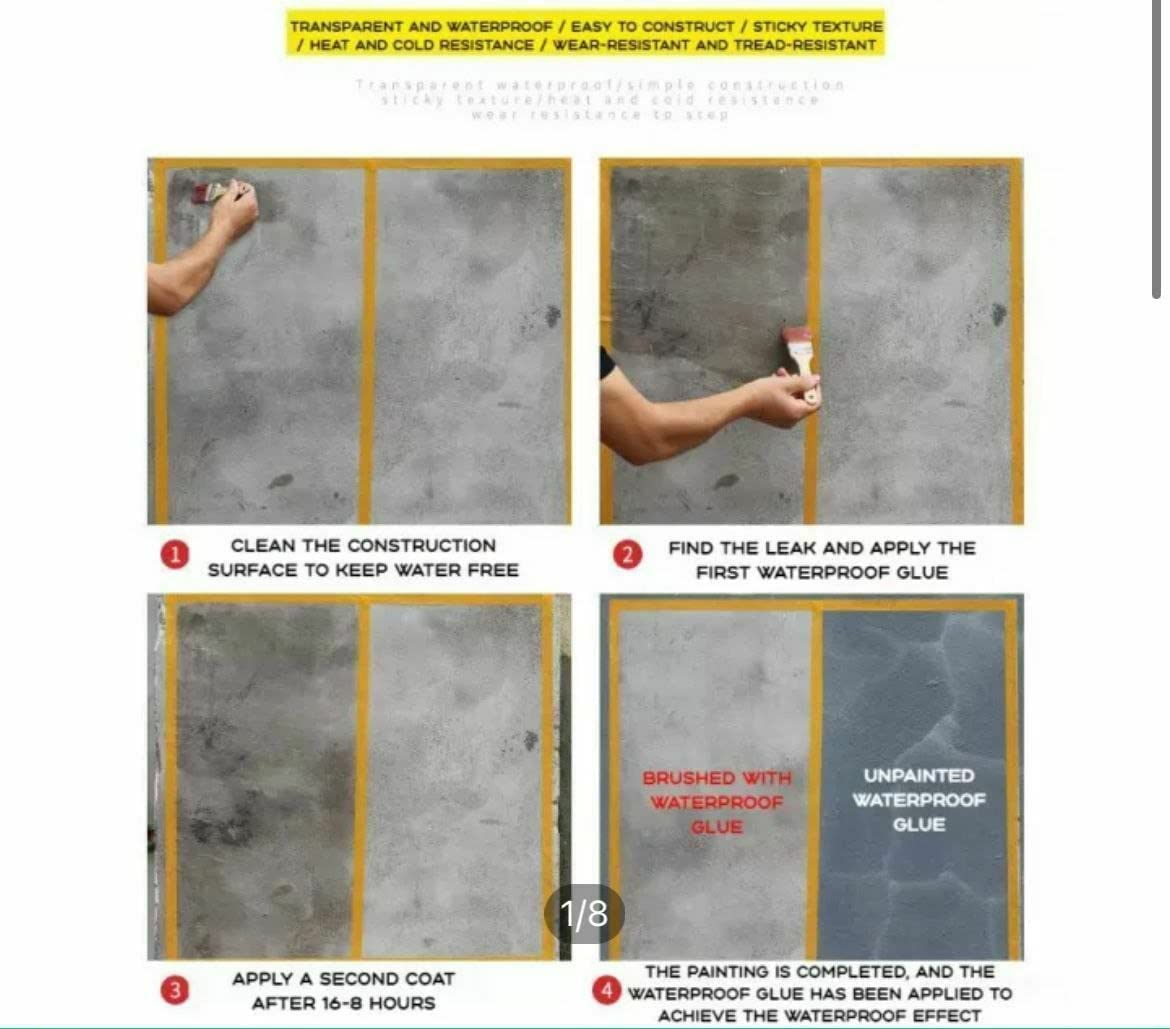 Glue Crack Seal Agent 300gm with Brush | Transparent Waterproof Roof Leakage Repair for Roof, Pipe, Wall & Tile | Stops Leaks, Seals Cracks, Strong Bond, Quick Dry, Weatherproof, UV