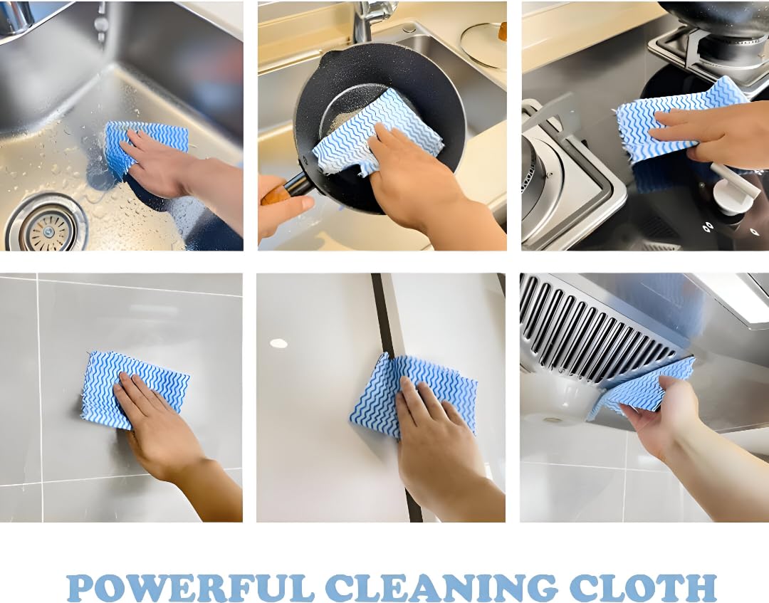 Reusable Cleaning Wipe, Household &Kitchen Towels,Disposable Cleaning Cloth, Dish Cloth Dish Towels Dish Rags Reusable Kitchen Paper Towels, Wash Towels