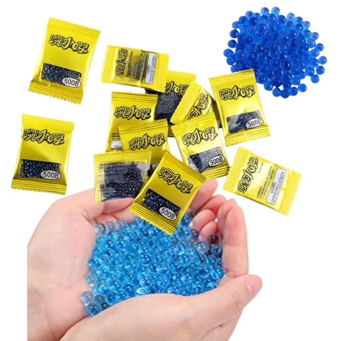 Water-Absorbent Gel Balls, 7-8mm, 6000 Pieces, Blue Hydrogel Bullets