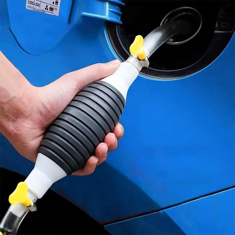 High Flow Fuel Transfer Pump Kit - Portable Manual Siphon Pump for Petrol, Diesel, Oil Water & Fish Tanks - Multi-Purpose Car, Bike Fuel Pump | Liquid Pipe Siphon Tool for Petrol Diesel