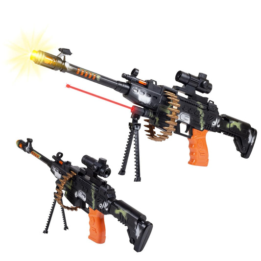 Army Style Toy Gun for Kids with Music, Lights and Laser Light- Multicolor