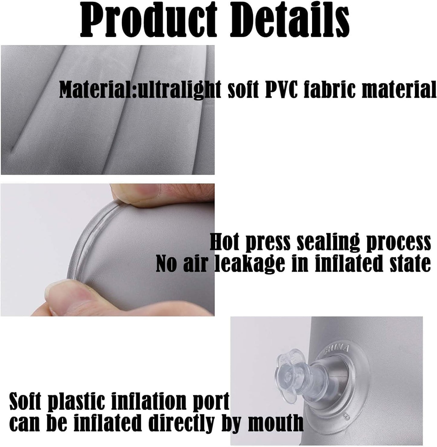 Air Pillow for Travel Sleeping Pillow Backpacking Soft Comfortable Air Inflatable, Soft Air Cushion for Neck, Support Headrest, Camping and Hiking