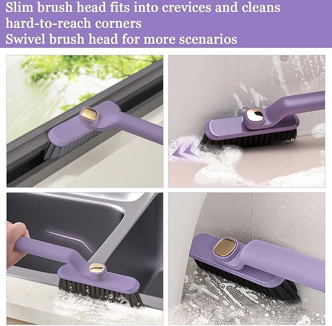 Multi-Function Rotating Crevice Cleaning Brush, Hard Bristle Crevice Gap, 360 Degree Rotating No Dead Corners Hard Bristle Gap Brush Tool for Bathroom & Kitchen & Tile Floors