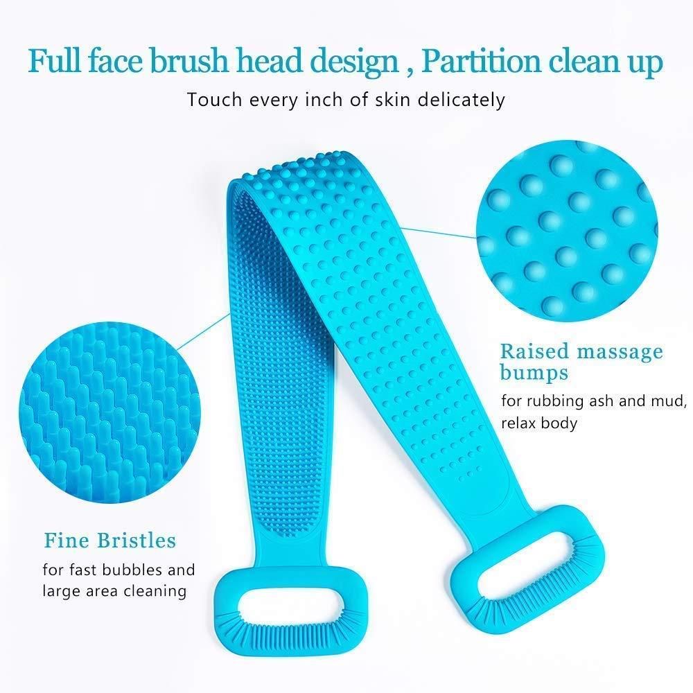 Back Scrubber- Silicone Body Double Side Bathing Back Scrubber